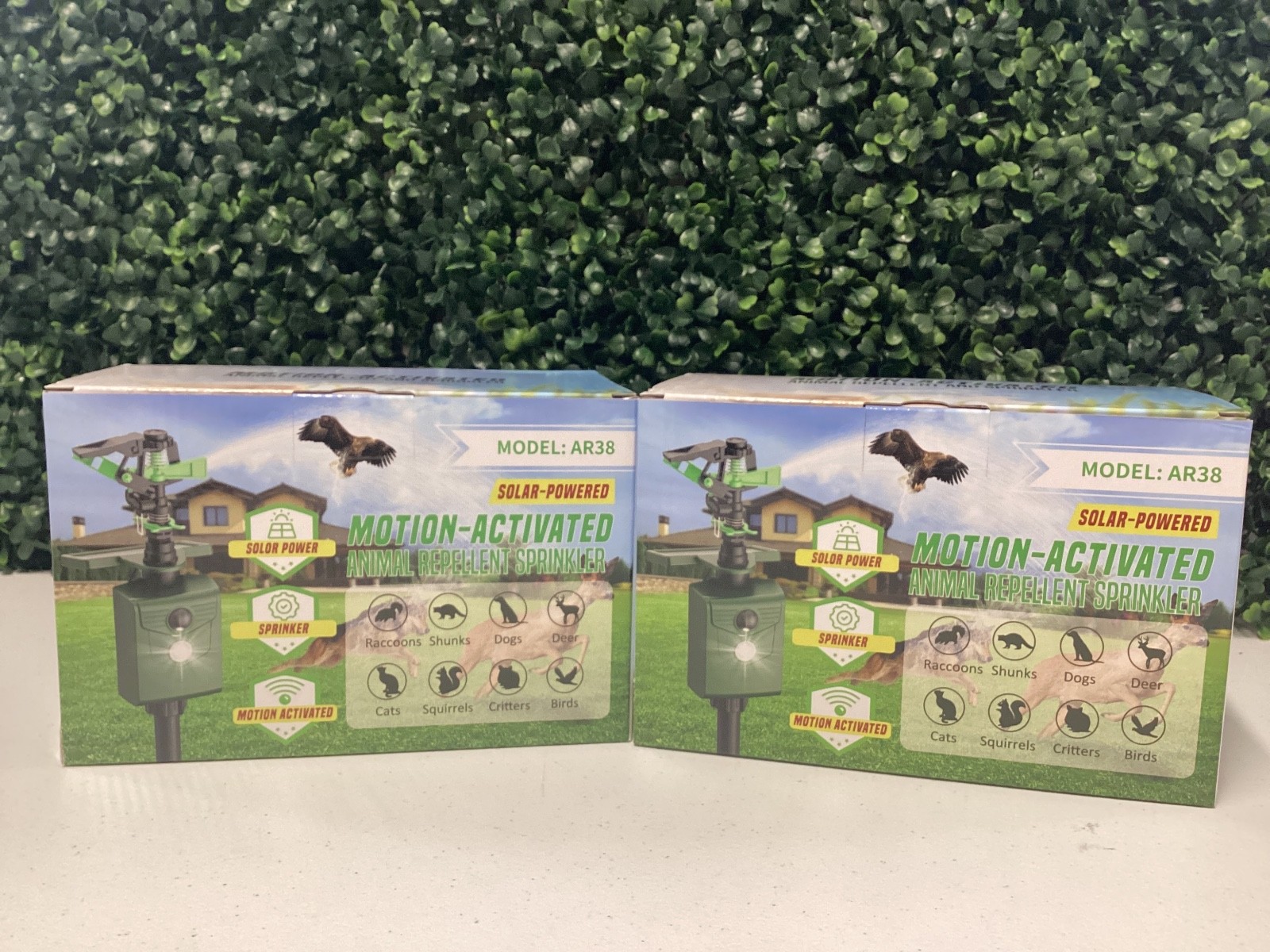 Set of 2 Solar-Powered Motion-Activated Sprinklers AR38