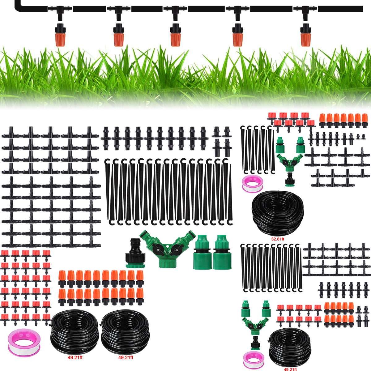 100FT Automatic DIY Drip Irrigation System Plant Self Cool Watering Garden Hose