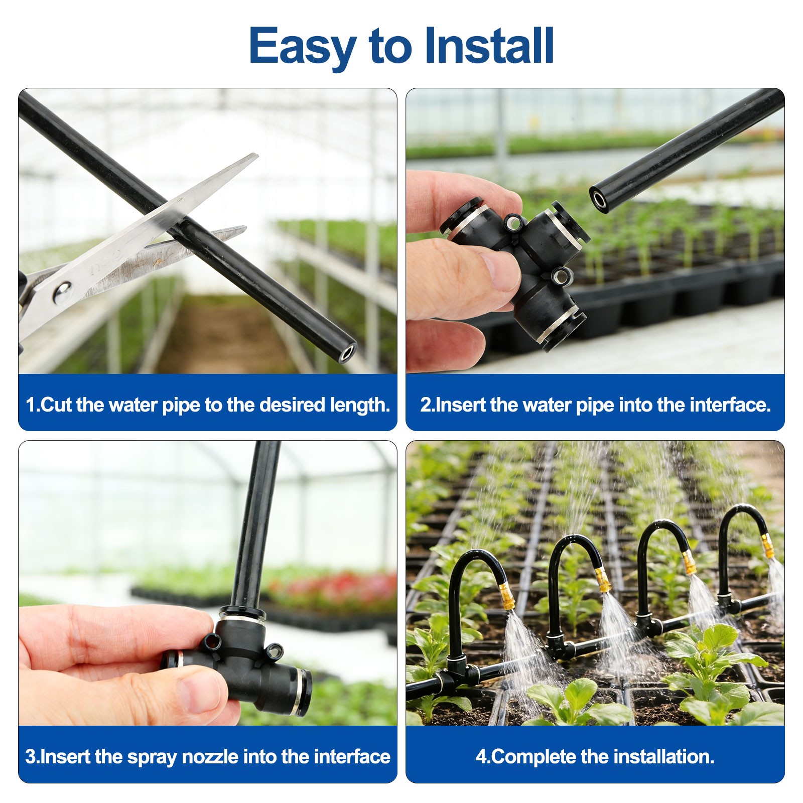 Drip Irrigation Kit DIY Garden Watering System Adjustable Sprayer Plant Lawn 1/4