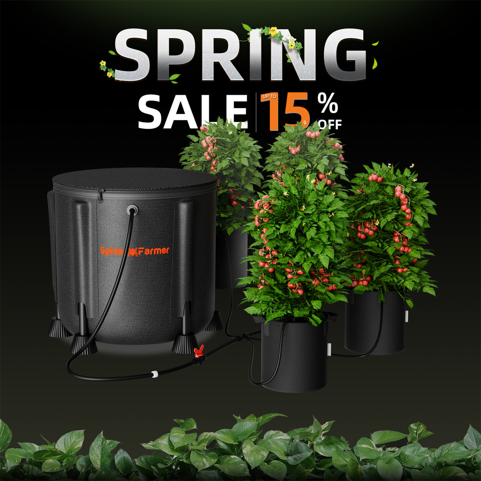 Spider Farmer Automatic Drip Irrigation System for Plants Water Pump Hose Spray