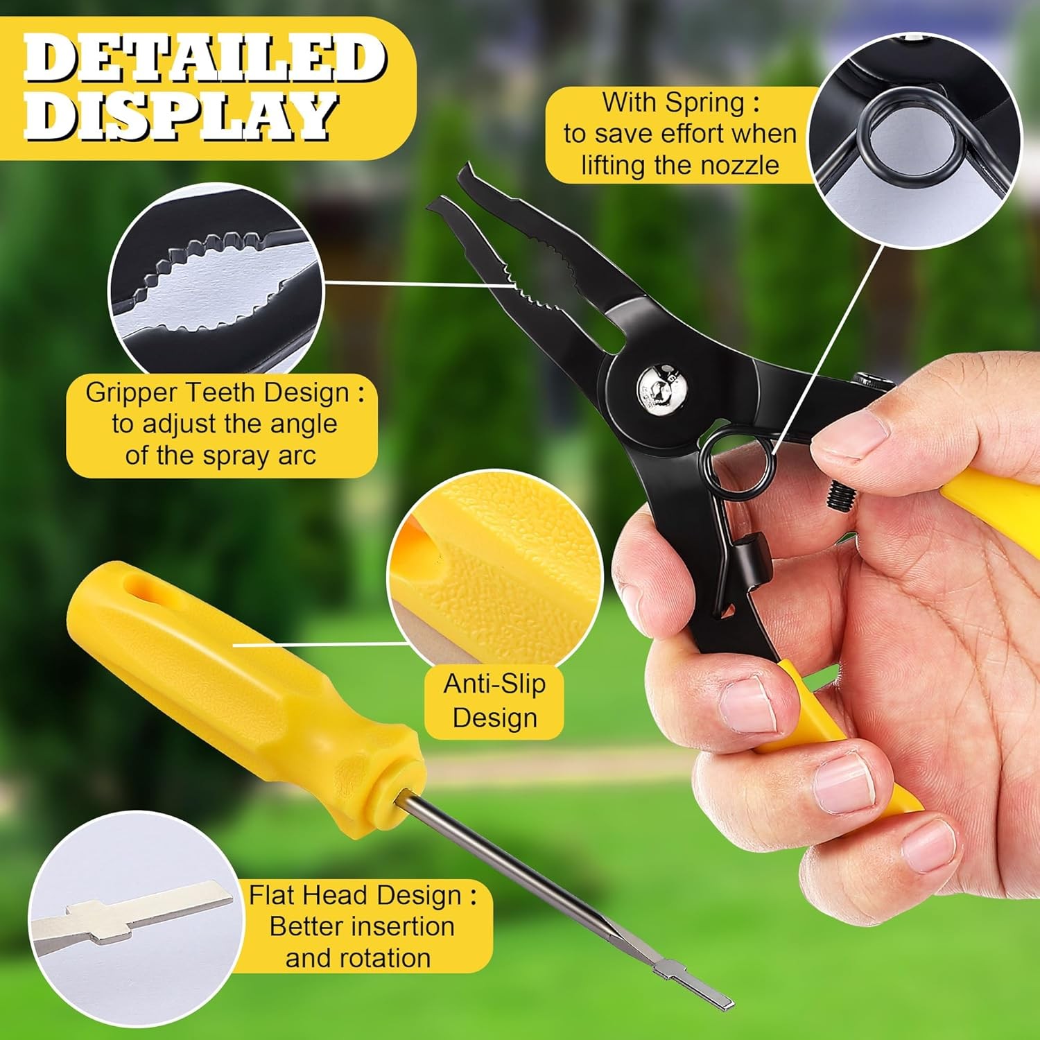 Sprinkler Head Pull Up Tool Rotor Adjustment Screwdriver Rain Bird 1800 5000 Set
