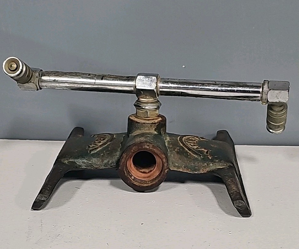 Vintage Green Cast Iron Art Deco Rainbow LAFAYETTE Co. Water Sprinkler Untested