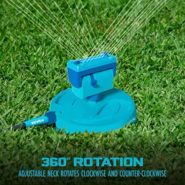 Aqua Joe AJ-OSPR20 Mini Gear-Driven Oscillating Sprinkler on Sled Base, NEW