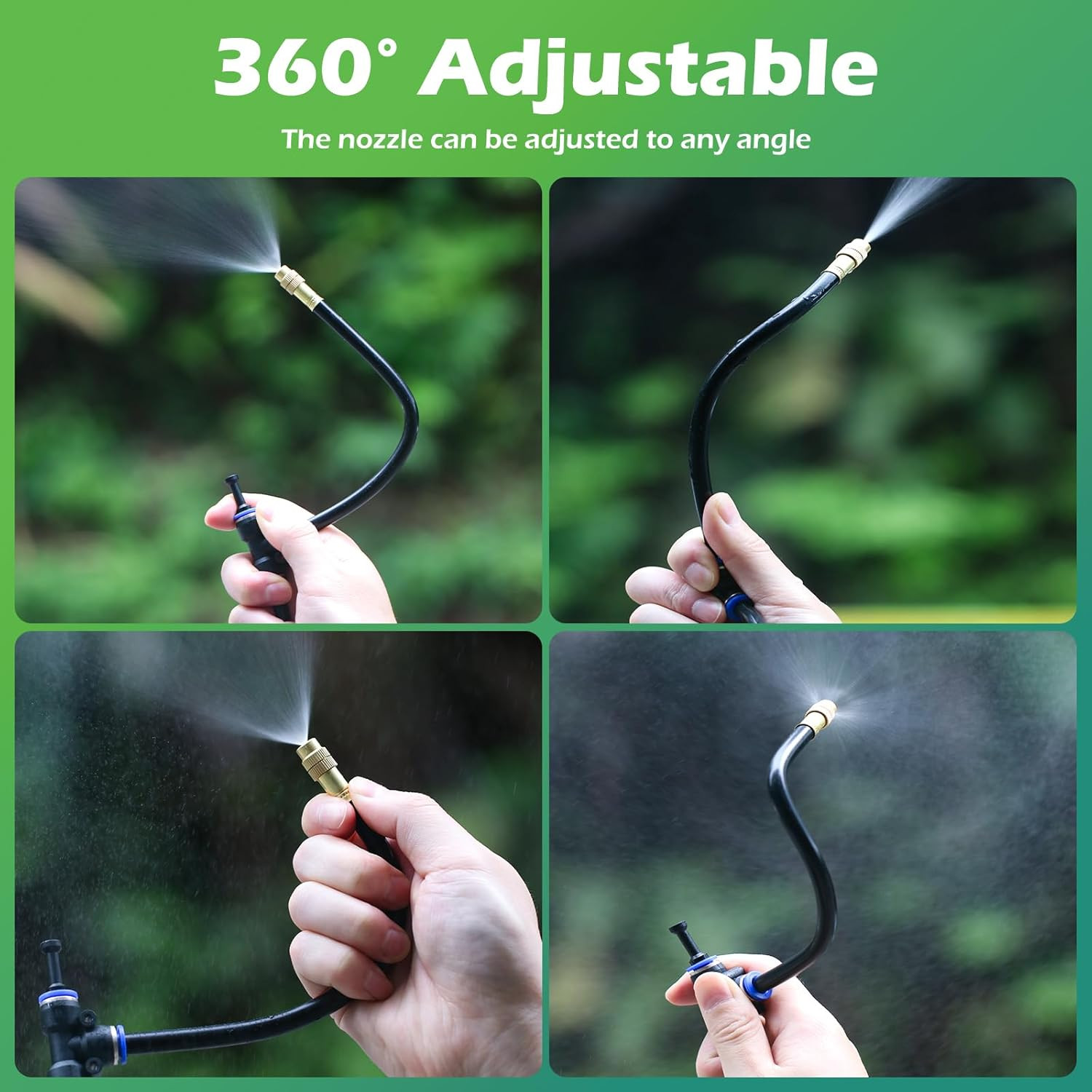 Drip Irrigation System 66 FT with 20 Nozzles, 360° Adjustable Bendable Garden Wa