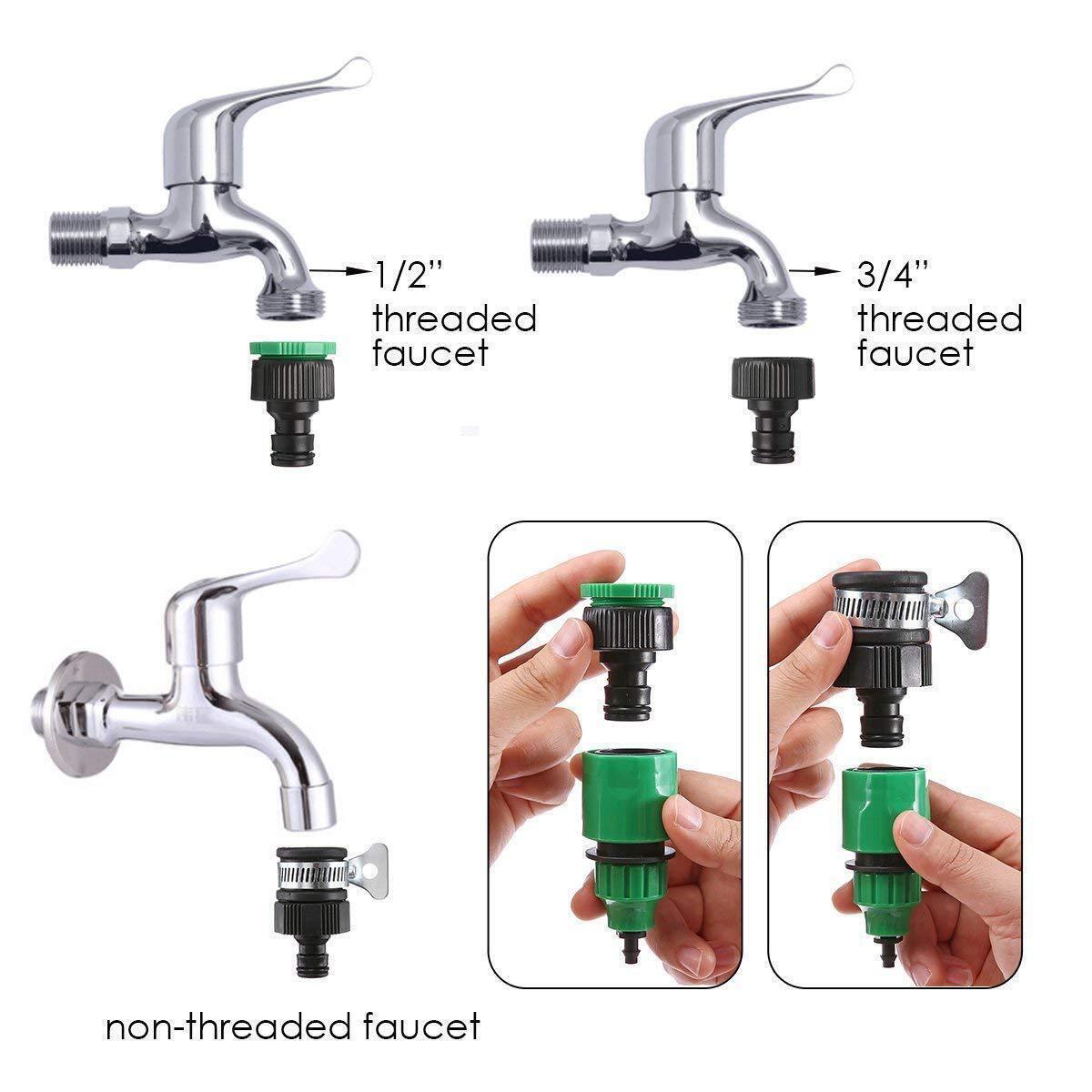 100ft Drip Irrigation System Garden Plant Self Watering Hose Micro Sprinkler Kit