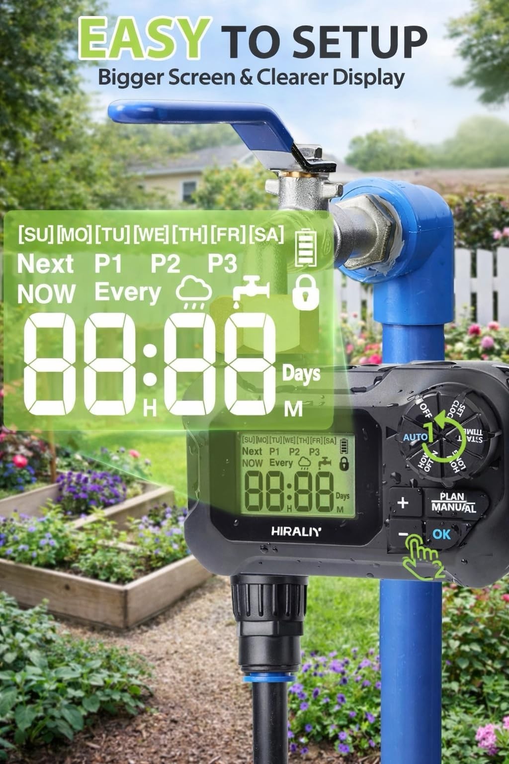 50FT Automatic Drip Irrigation Kit with Garden Timer – Easy Programmable Waterin