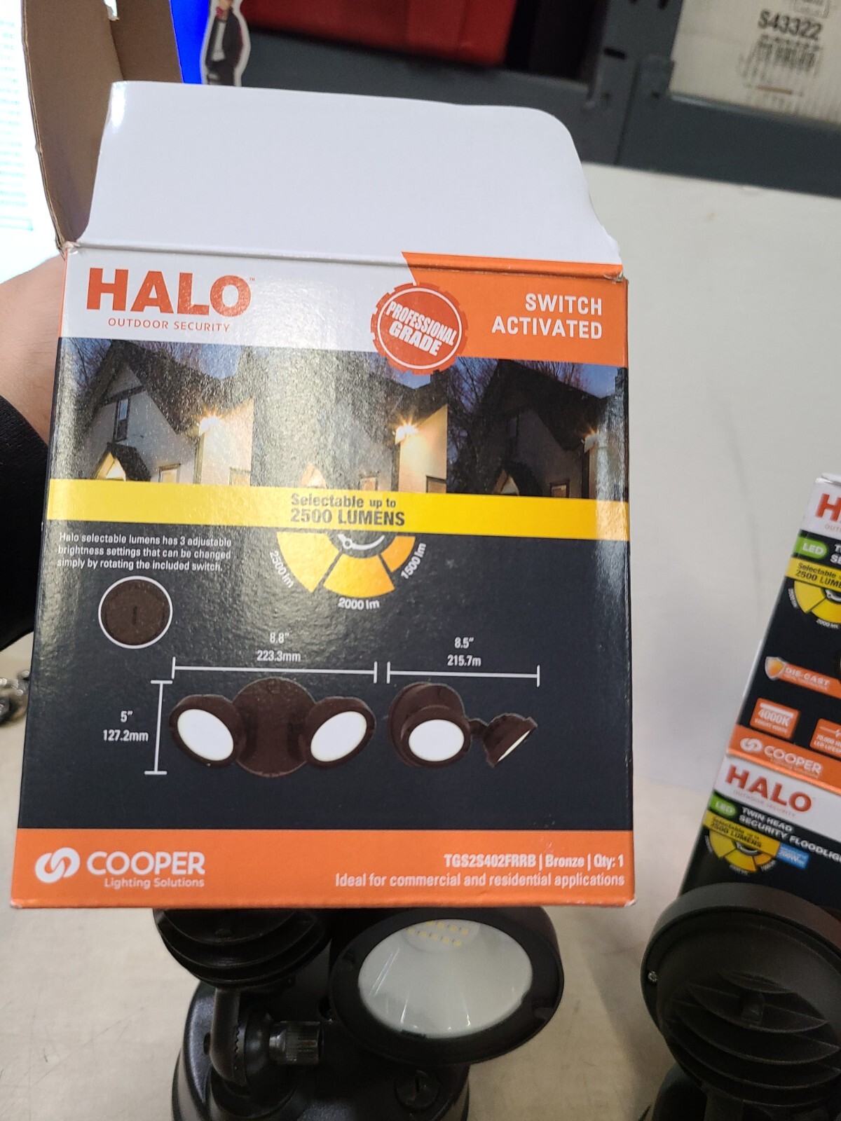 Lot of 2 Halo TGS Series Switch Hardwired LED Bronze Floodlight