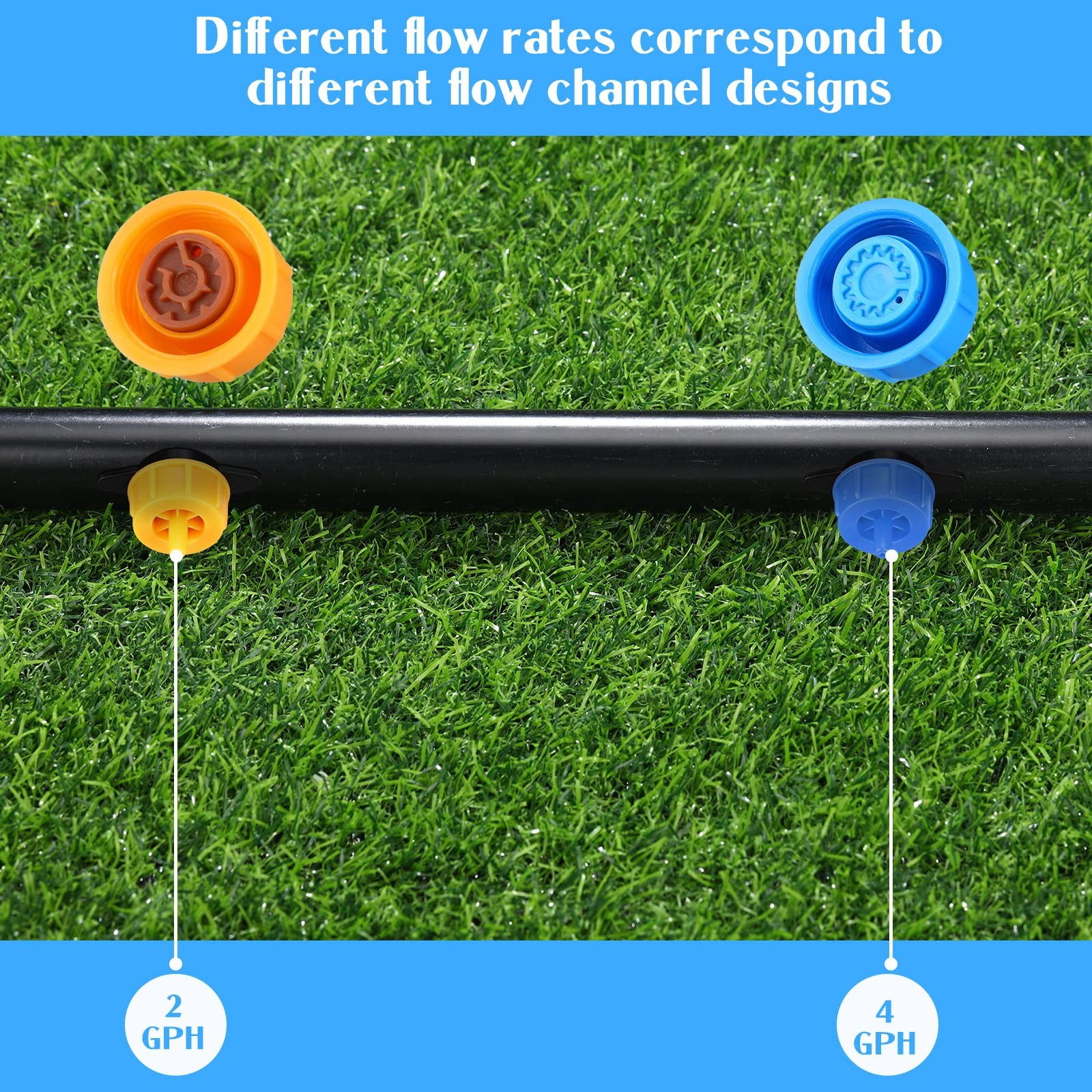 100 Pcs Pressure Compensating Drip Emitters for Garden Irrigation System
