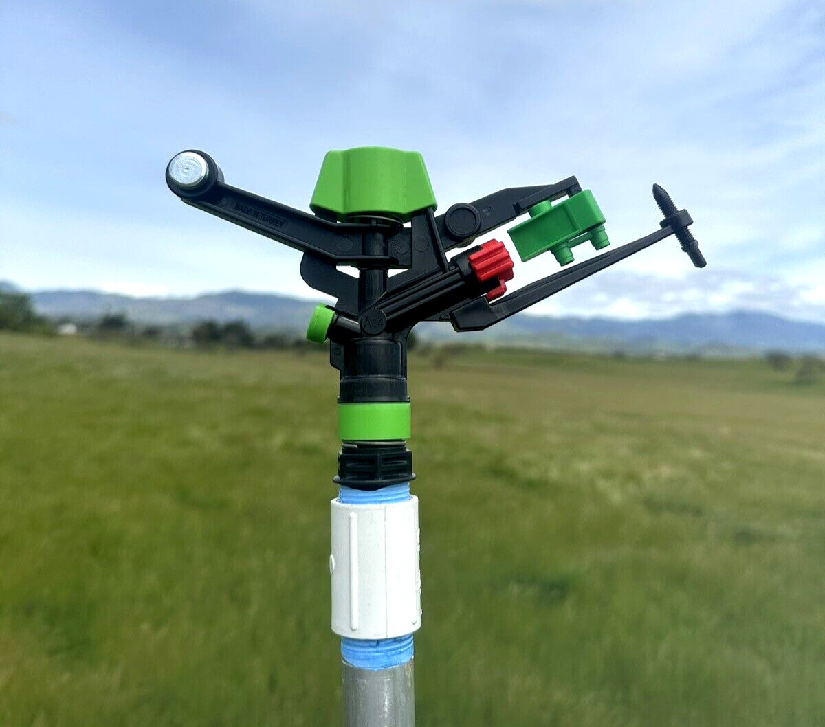 TALL CROP TRIPOD W/LOW PSI SPRINKLER 9’FT HIGH 100′ DIAMETER CORN, TREES, CROPS