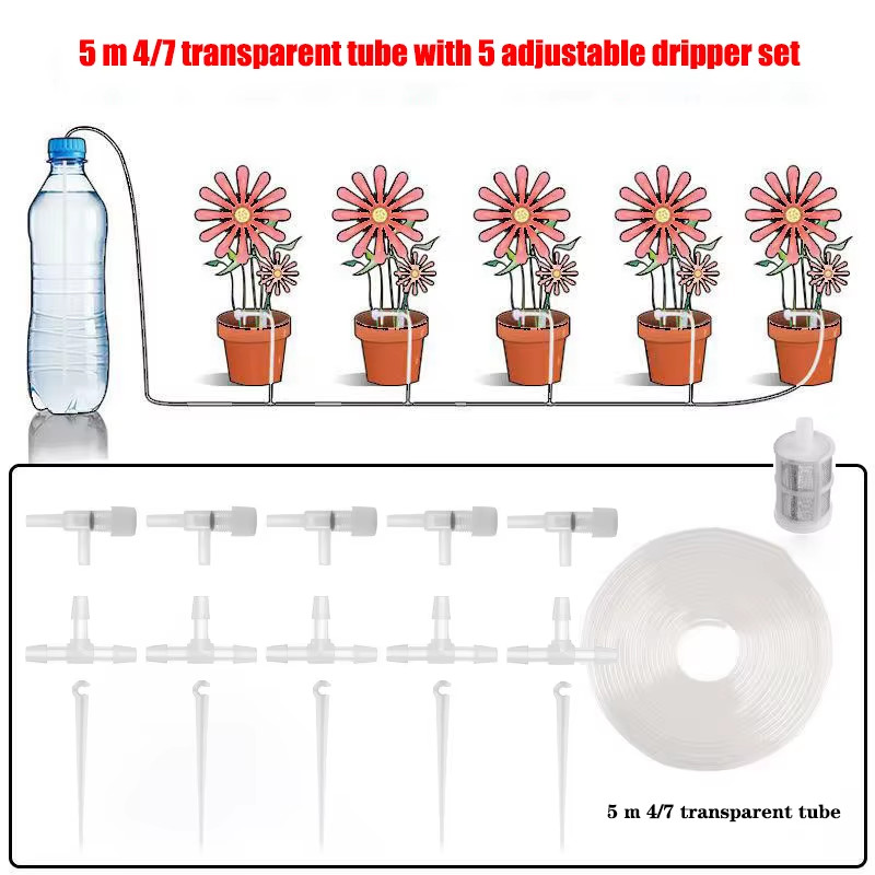 Drip Watering Kit with Regulating Valve Potted Plant Irrigation Device Garden 4/