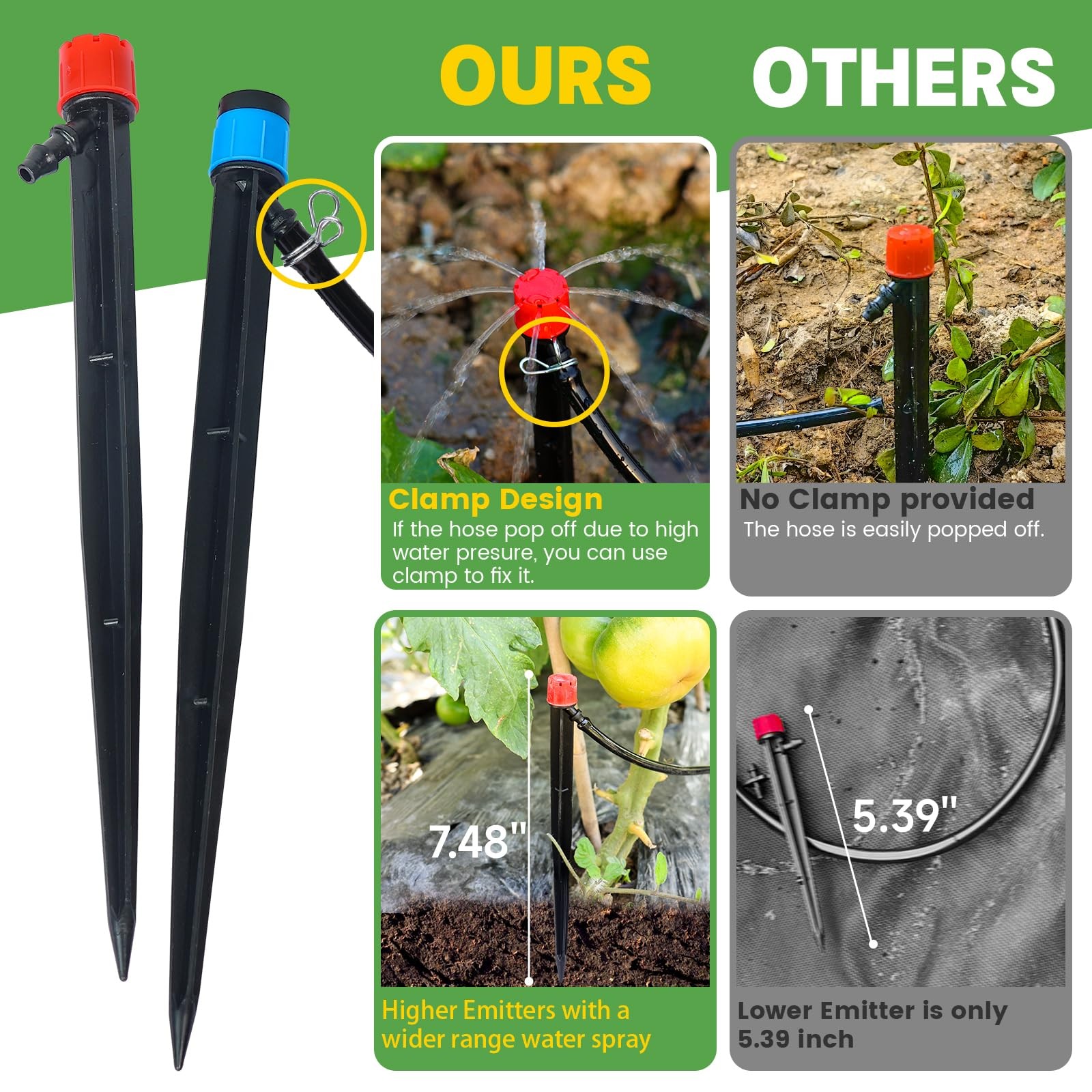 110FT Drip Irrigation System Kit Automatic Garden Watering for Lawn Raised Beds