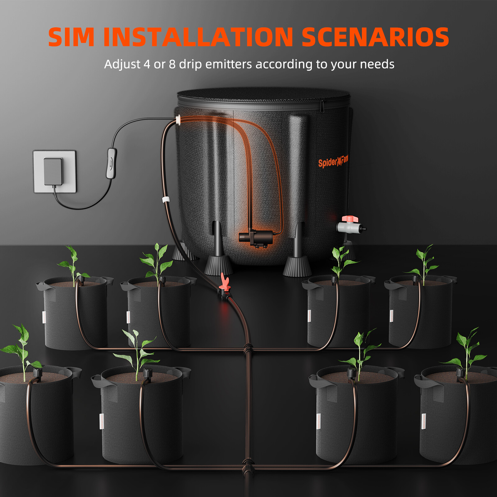 Spider Farmer Automatic Drip Irrigation System for Plants Water Pump Hose Spray