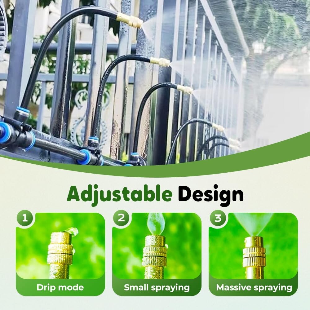 10M 360° Curved Garden Automatic Irrigation System Adjustable Nozzle WaterSaving