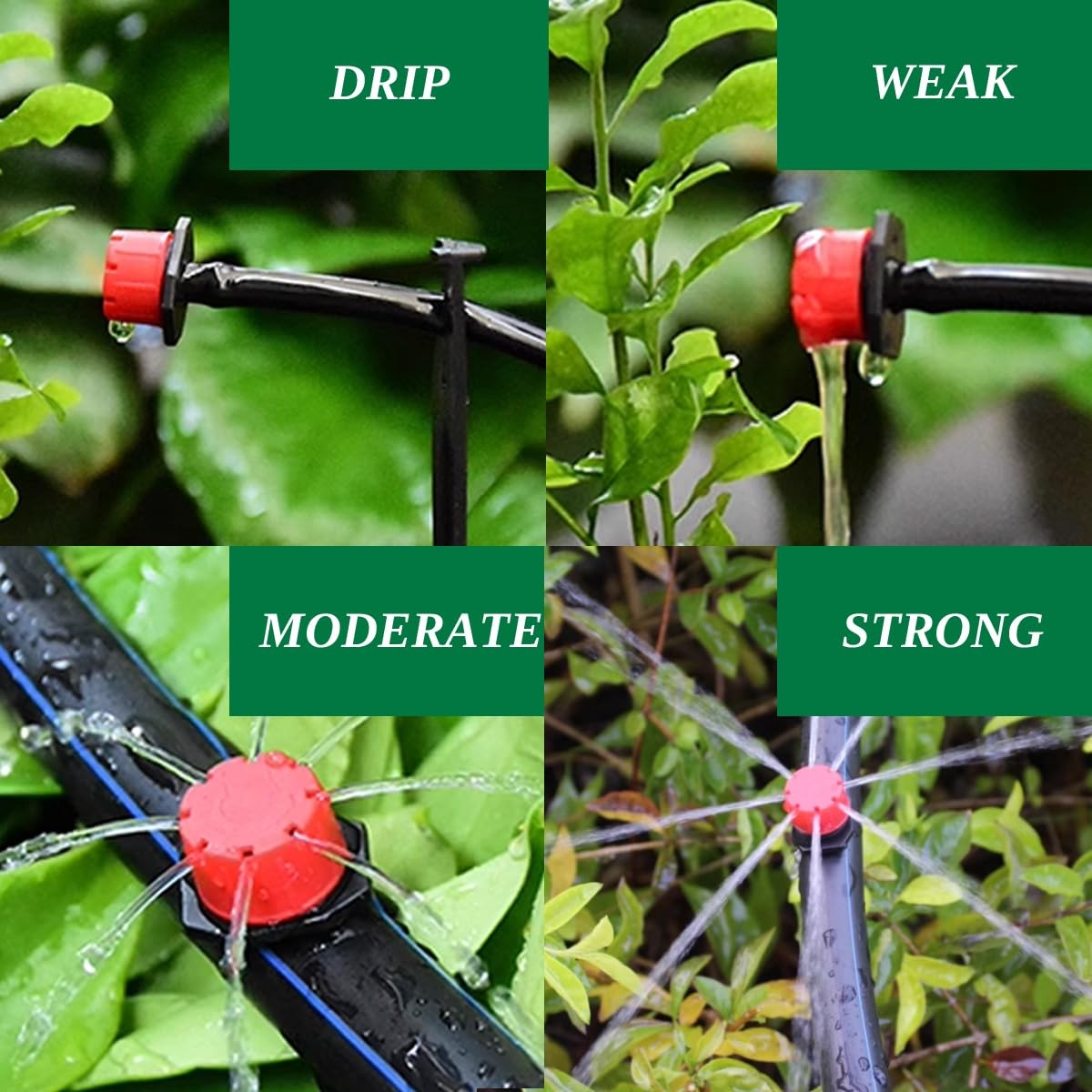 150PCS Adjustable Irrigation Drippers Sprinklers 1/4 Inch Emitter Dripper