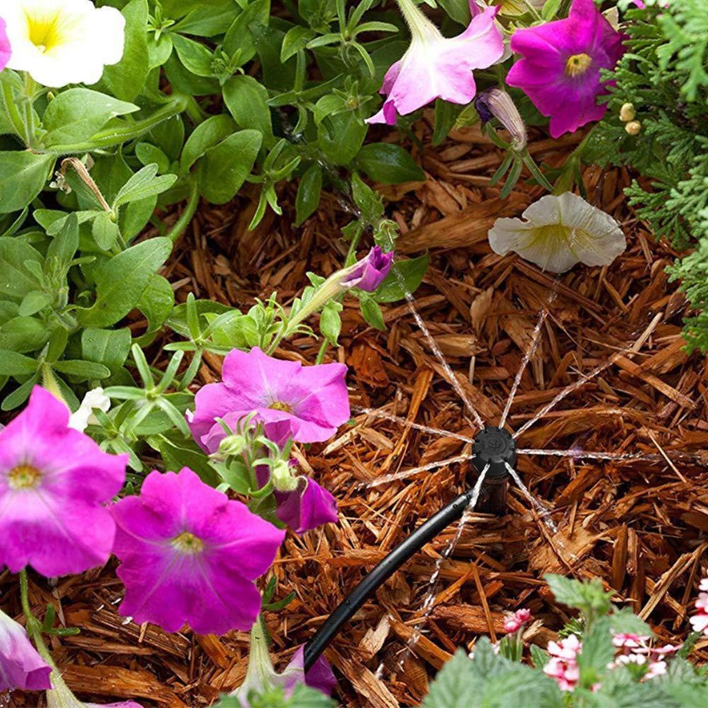 25Pcs 360° Adjustable Water Flow Irrigation Drippers Stake Emitter Drip System