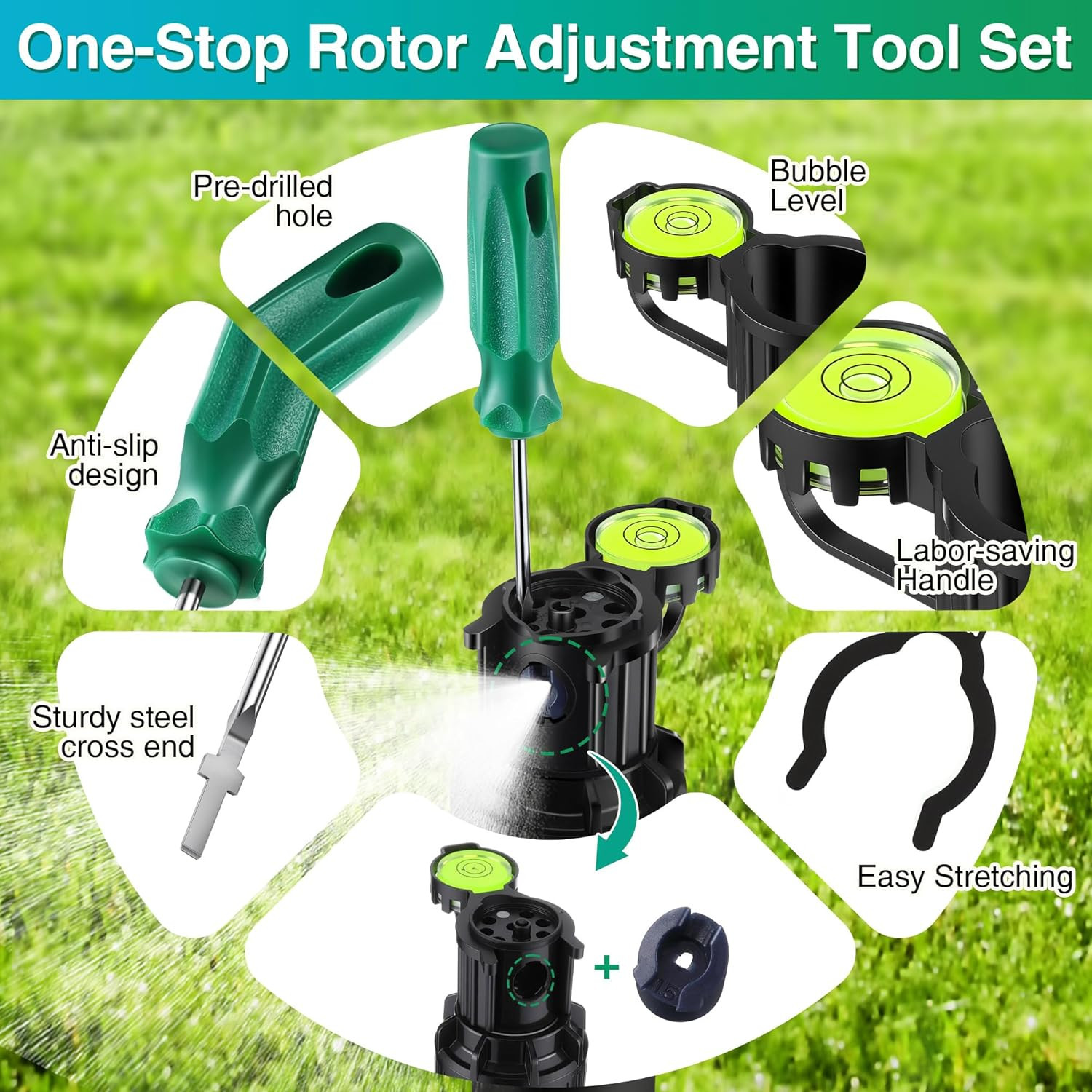 5 Pack Rotor Adjustment Tool Set Compatible with Rain Bird 5000 Sprinkler Heads,