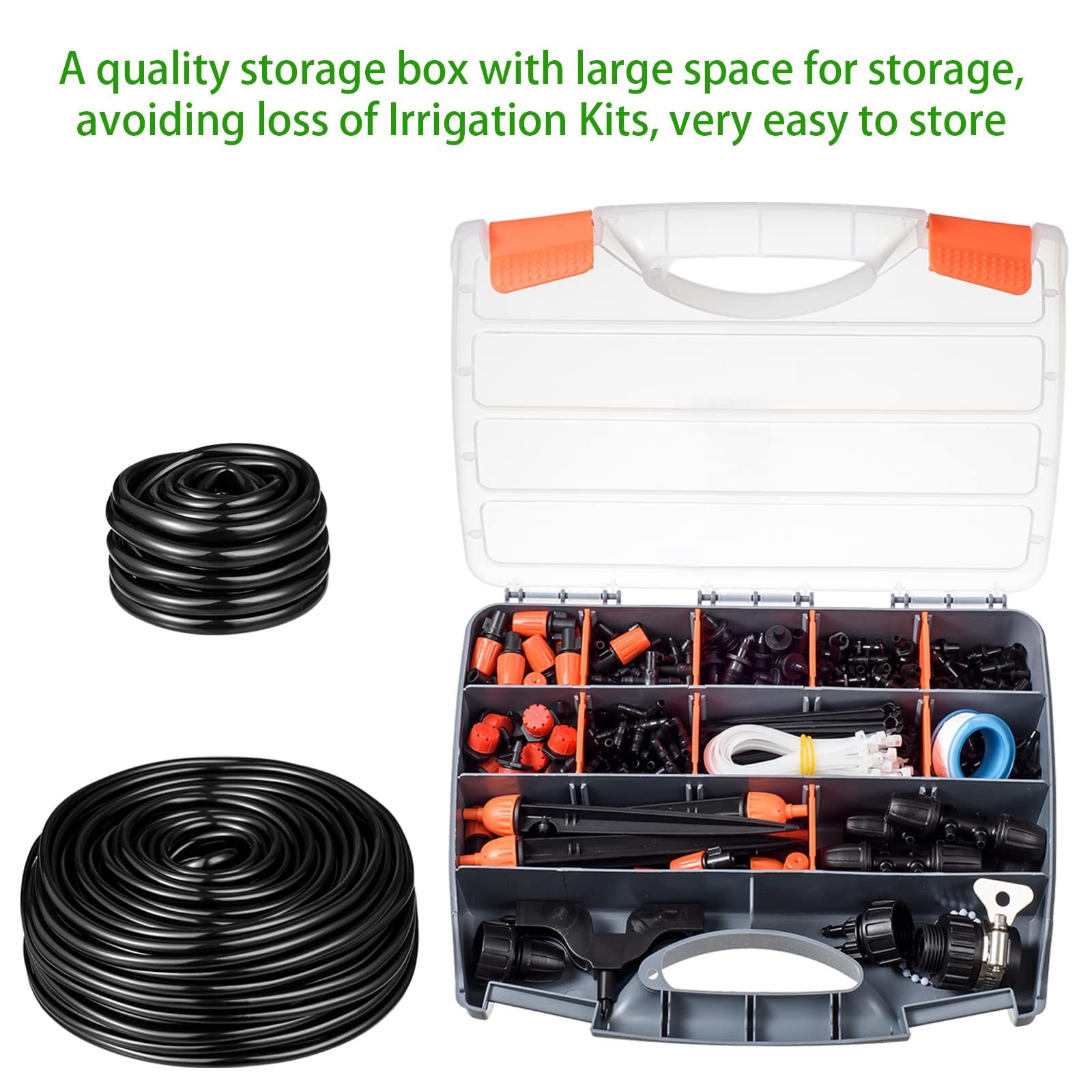 280 Pcs Drip Irrigation Kit 147ft Garden Watering System 1/2 1/4 In Distribution