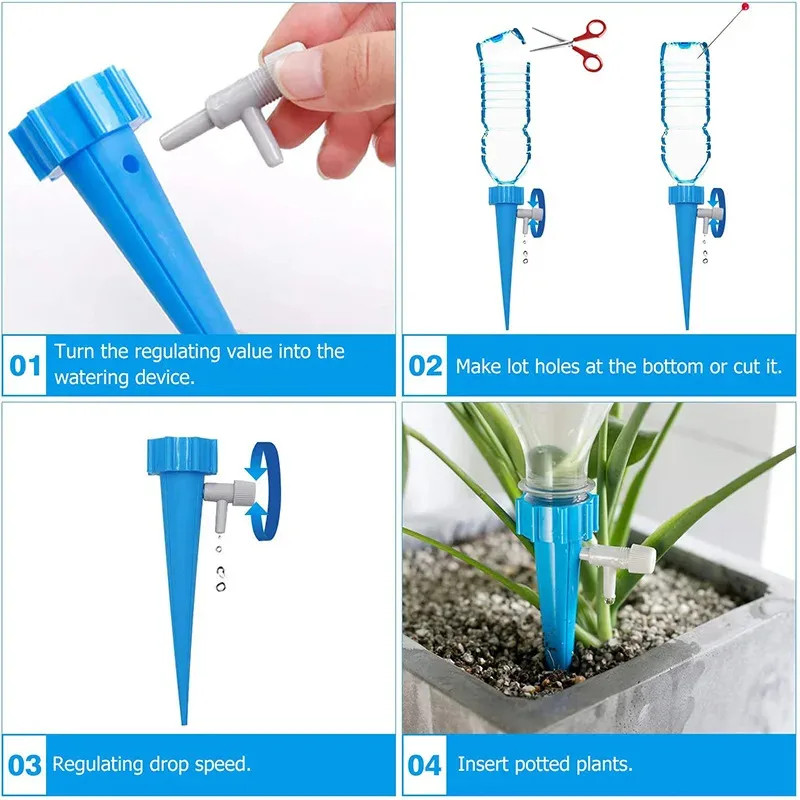 6/18/30Pcs Self-Watering Kits Automatic Waterers Drip Irrigation Indoor Plant Wa