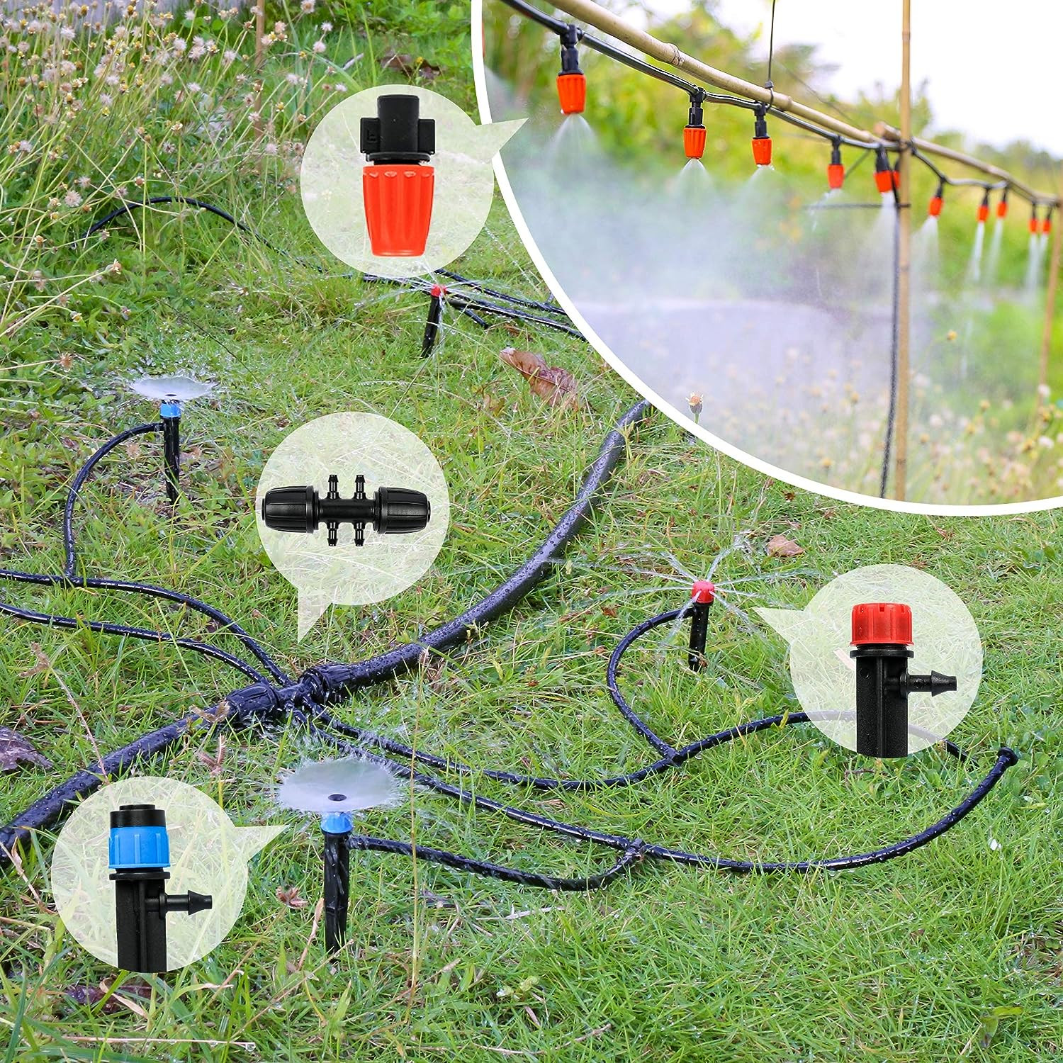 Drip Irrigation System Garden Plant Self Watering Hose Micro Sprinkler Kit