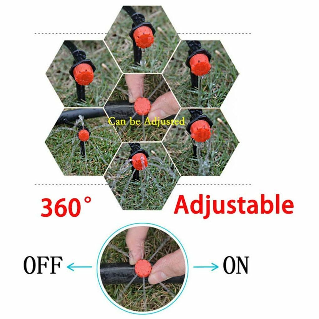 50/100/300X Irrigation Sprinklers Watering Drippers Emitter Drip System On 1/4”