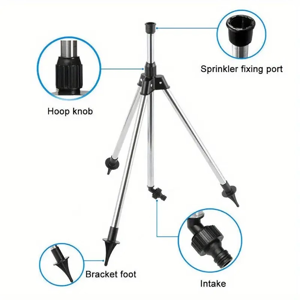Impact Sprinkler on Tripod Base Large Area Water Sprinkler for Lawn Yard Garden