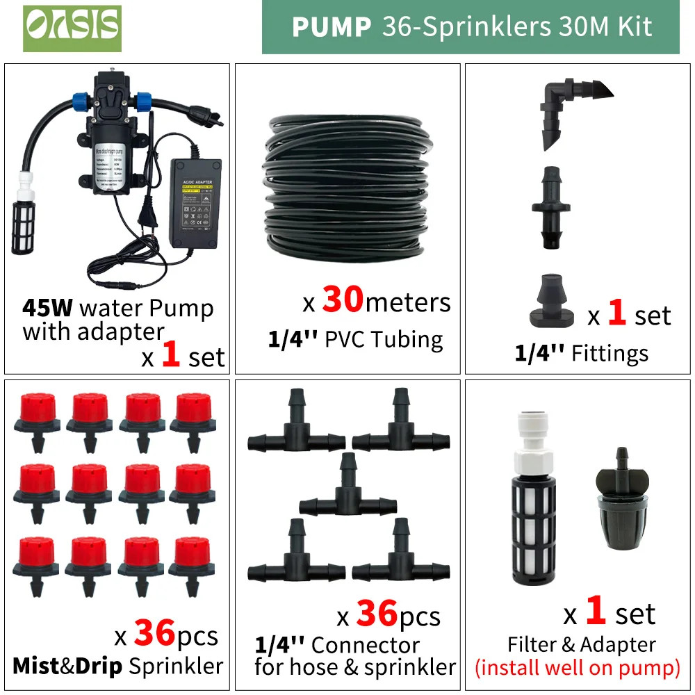 OASIS 50M-5M DIY Drip Irrigation System Automatic Watering Garden Hose Micro Dri