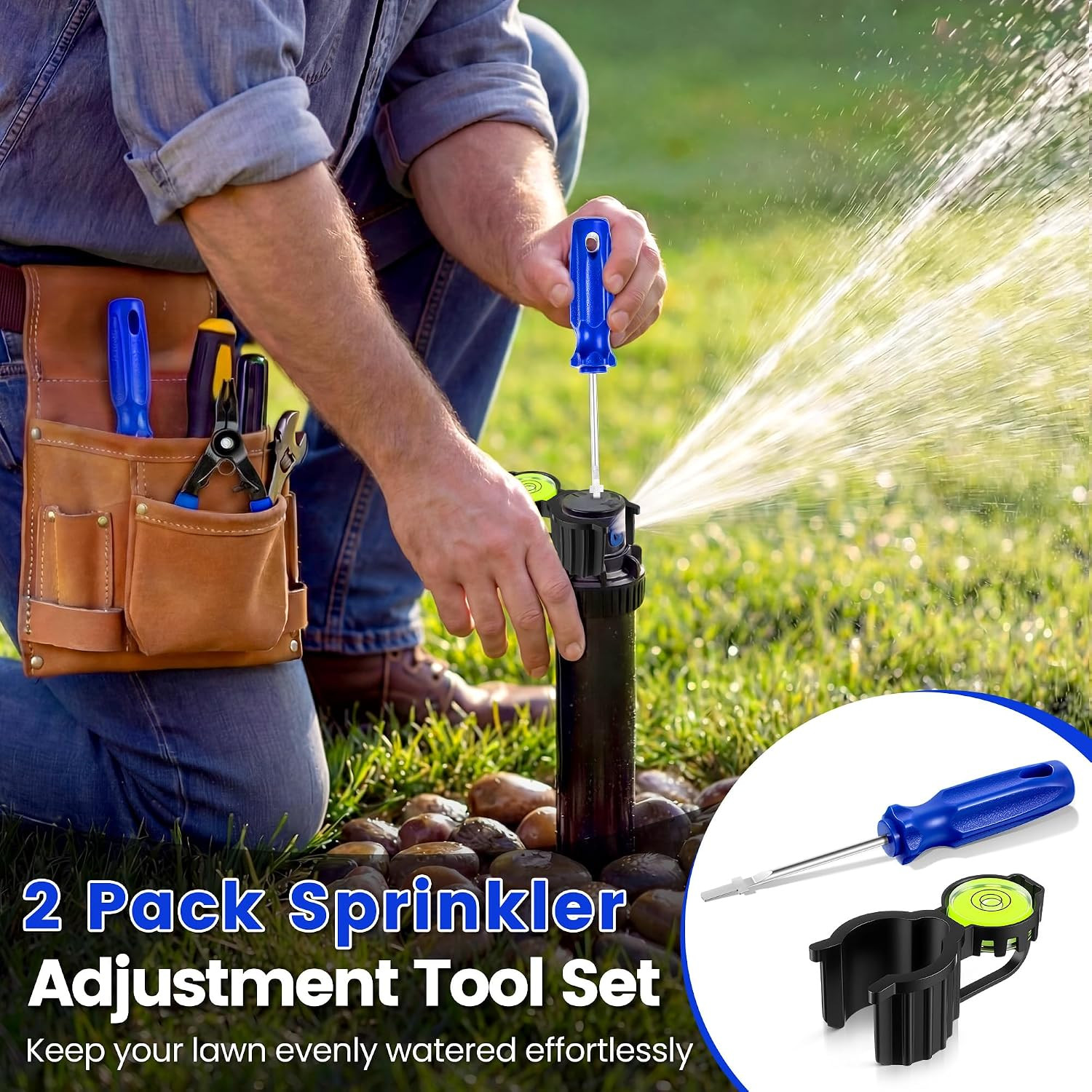 2 Pack Sprinkler Spray Head Rotor Adjustment Tool Compatible with Rain Bird, Rot