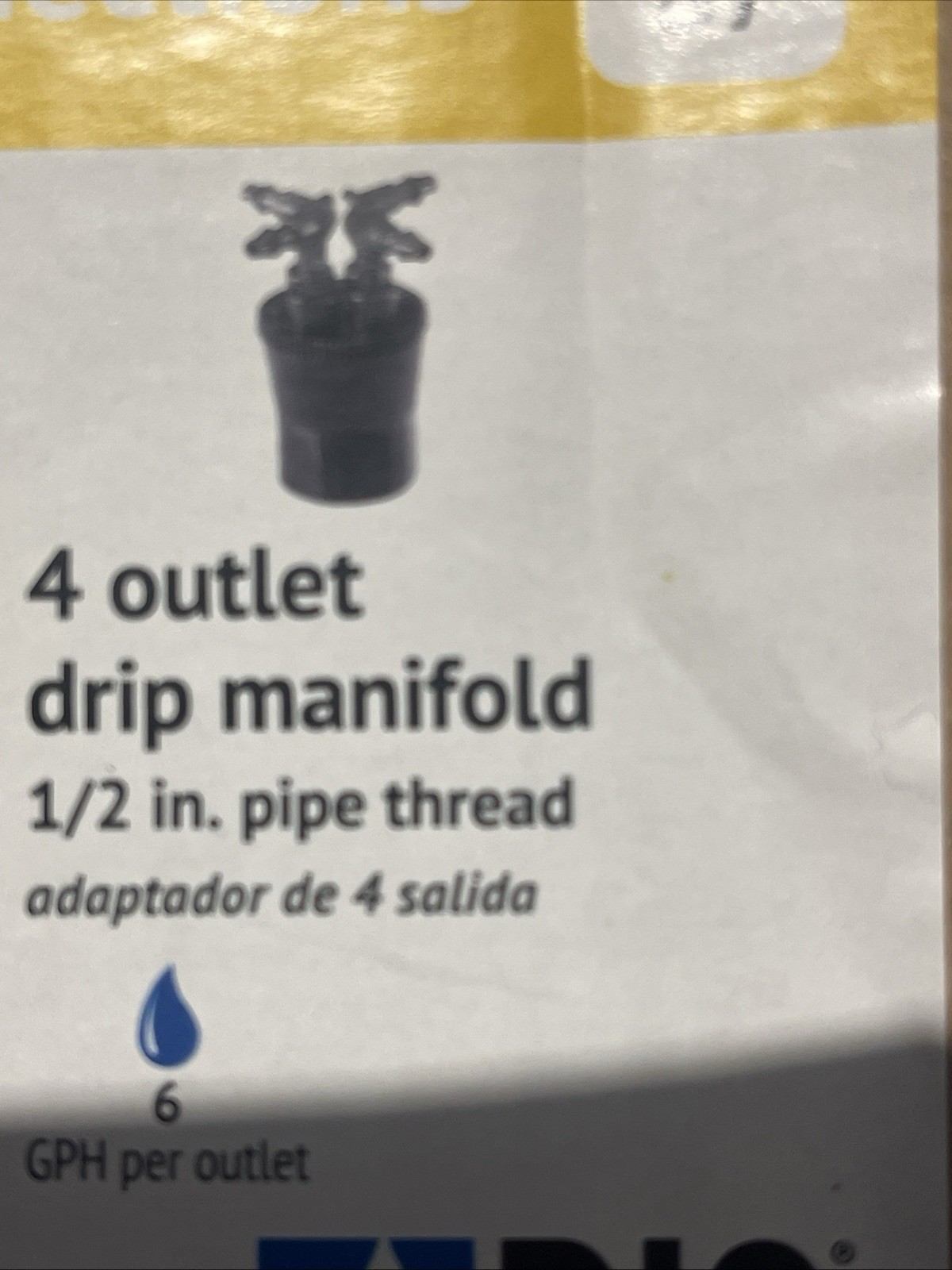 Dig 4-outlet drip manifold 1/2 in. pipe thread Operating pressure: 10-50 PSI New