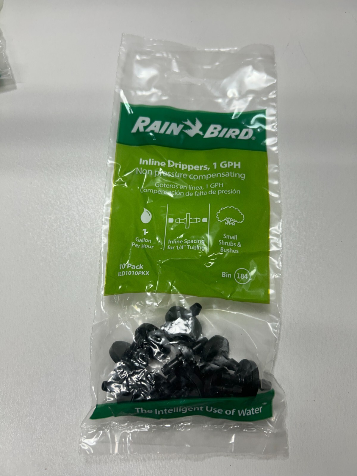 100 Rain Bird Inline Dripper 0.5 GPH, 1 GPH (10 bags of 10 drippers) FREE TOOL