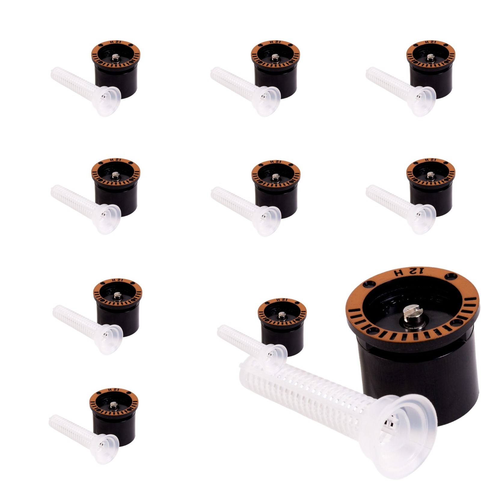 10 Rain Bird 12H 180° Half-Circle Spray Pattern Sprinkler Nozzles, 12′ Radius