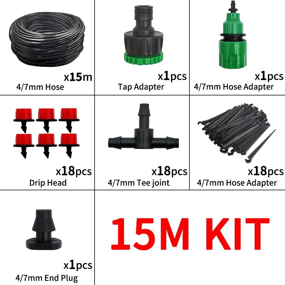 Drip Irrigation System Garden Plant Self Watering Mist Hose Micro Sprinkler Kit
