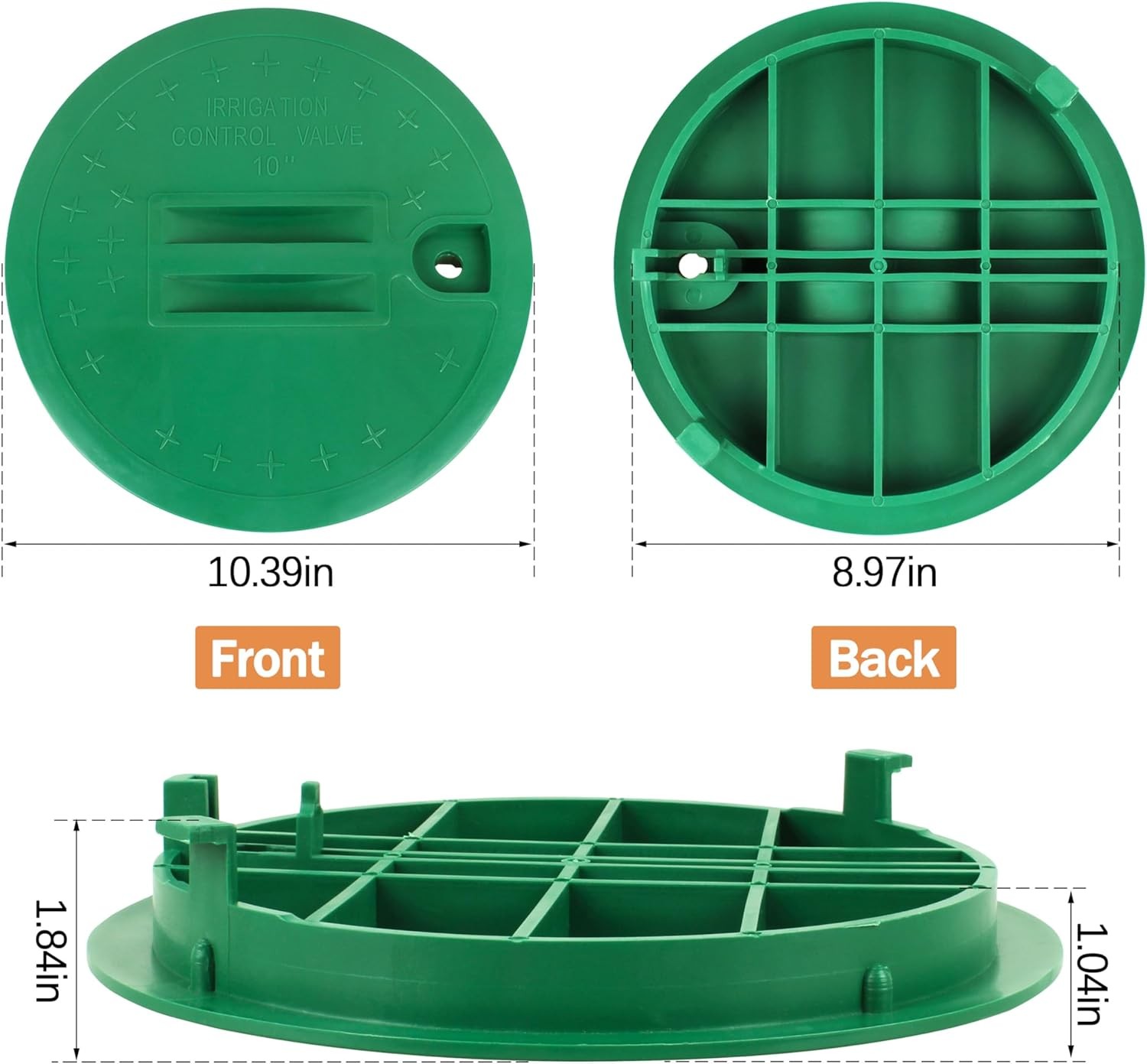 Valve Box Cover 10 Inch Round Sprinkler Irrigation Lid Green Lawn Garden Outdoor