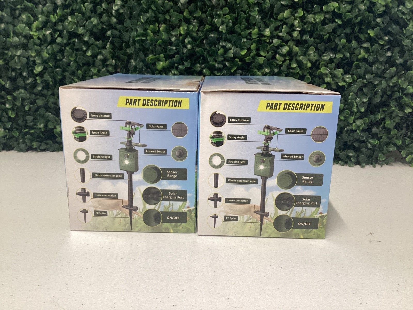 Set of 2 Solar-Powered Motion-Activated Sprinklers AR38