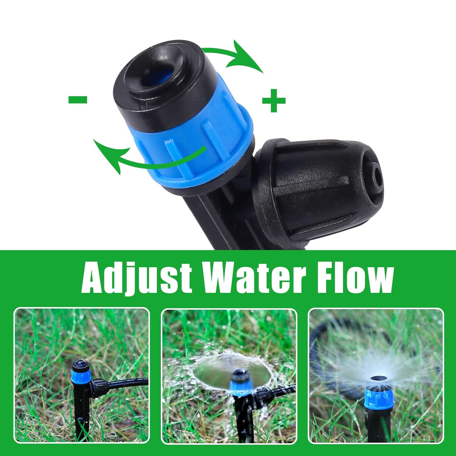 50PCS Adjustable Drip Irrigation Emitters 1/4″ Watering Drippers Set