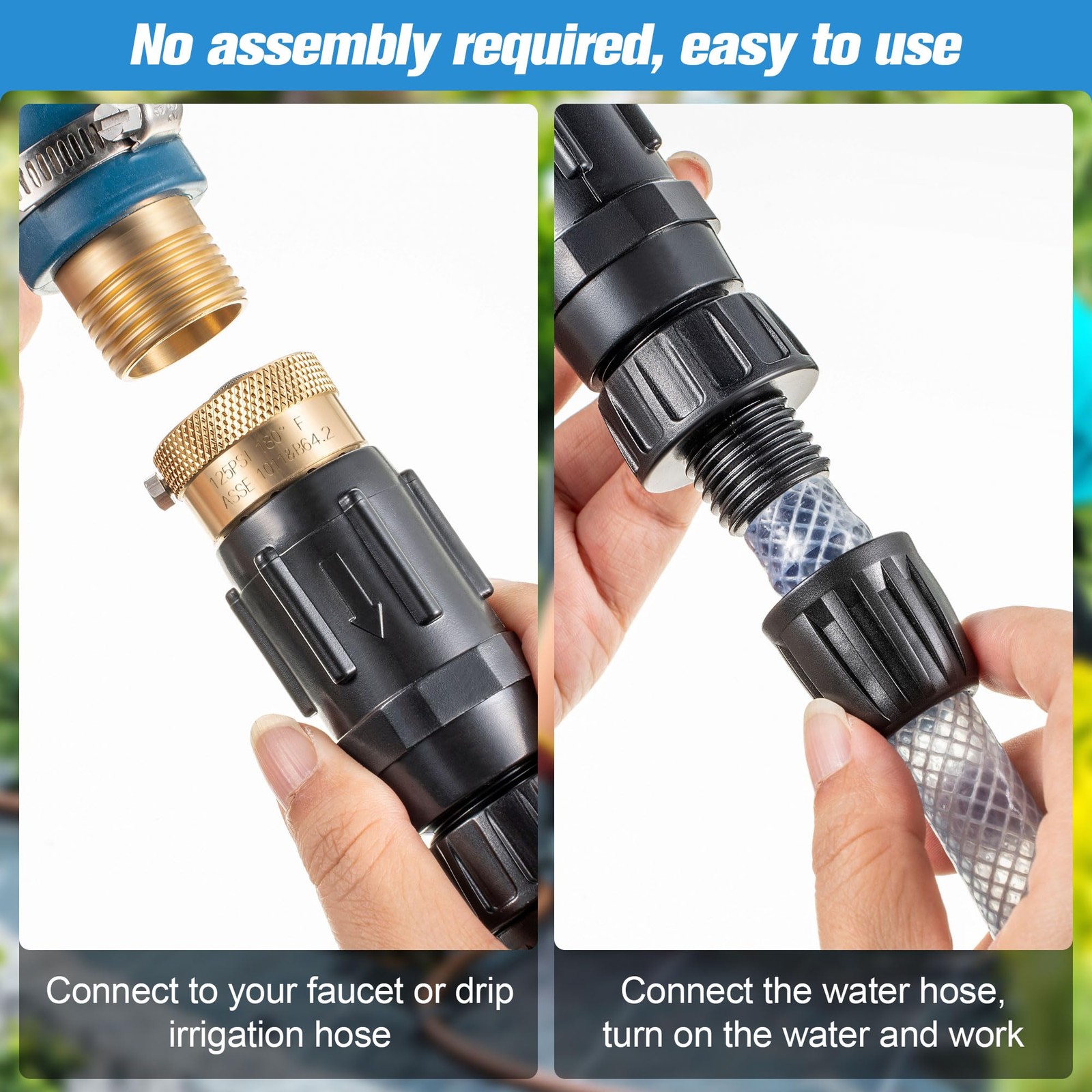 Feekoon 4 Set 15 Psi Drip Irrigation Faucet Adapter Kit 1/2 Tubing To 3/4
