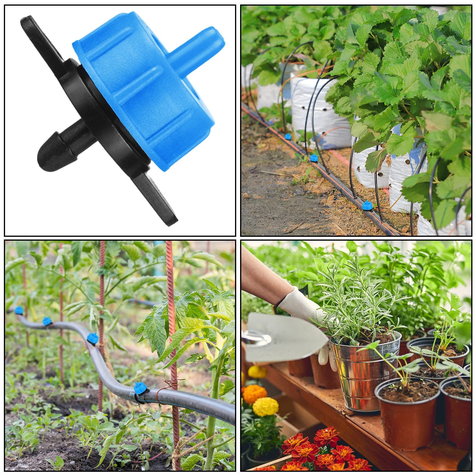 100 Pcs Drip Irrigation Emitters, Pressure Compensating Absinthe Drippers, Dr…
