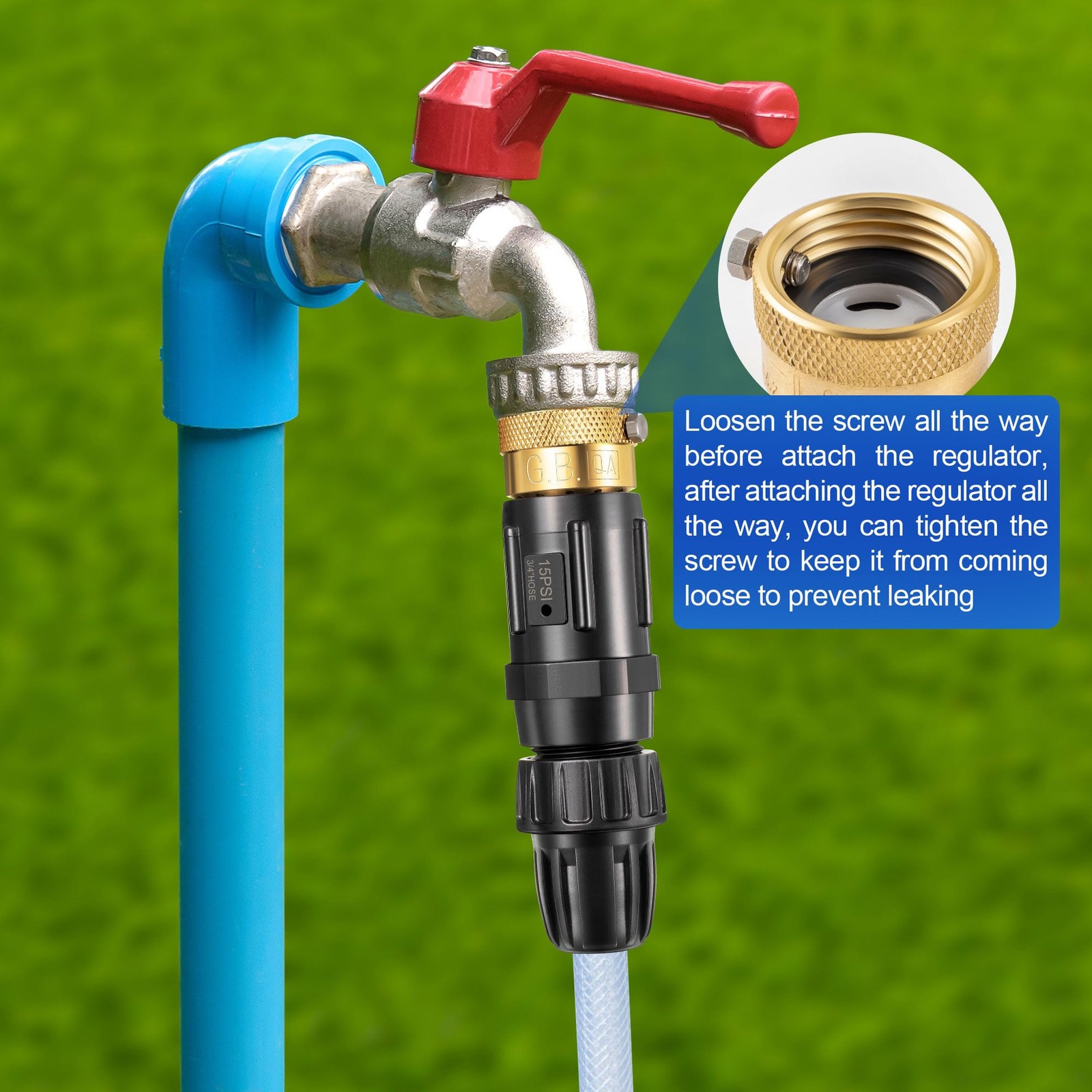 Feekoon 4 Set 15 Psi Drip Irrigation Faucet Adapter Kit 1/2 Tubing To 3/4