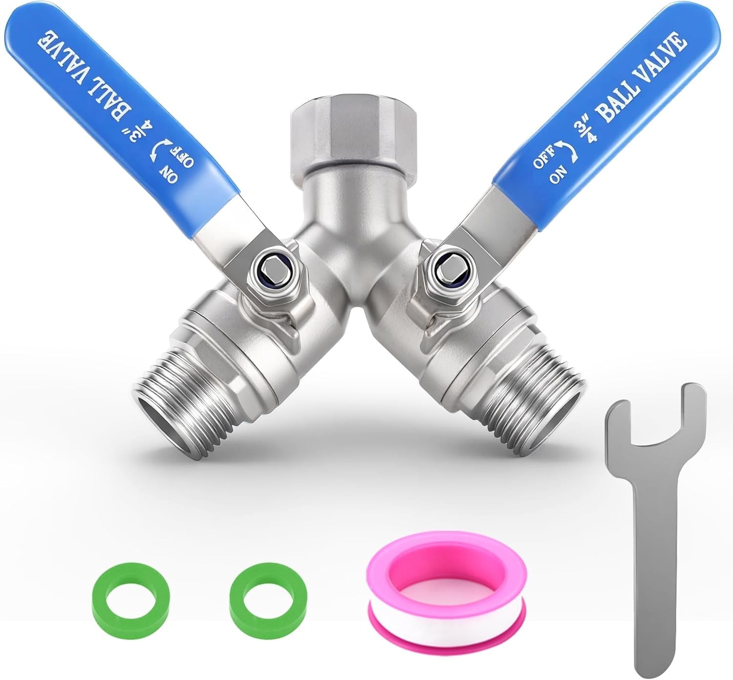 304 Stainless Steel Garden Hose Splitter 2 Way Heavy Duty, Full Flow Y Valve …