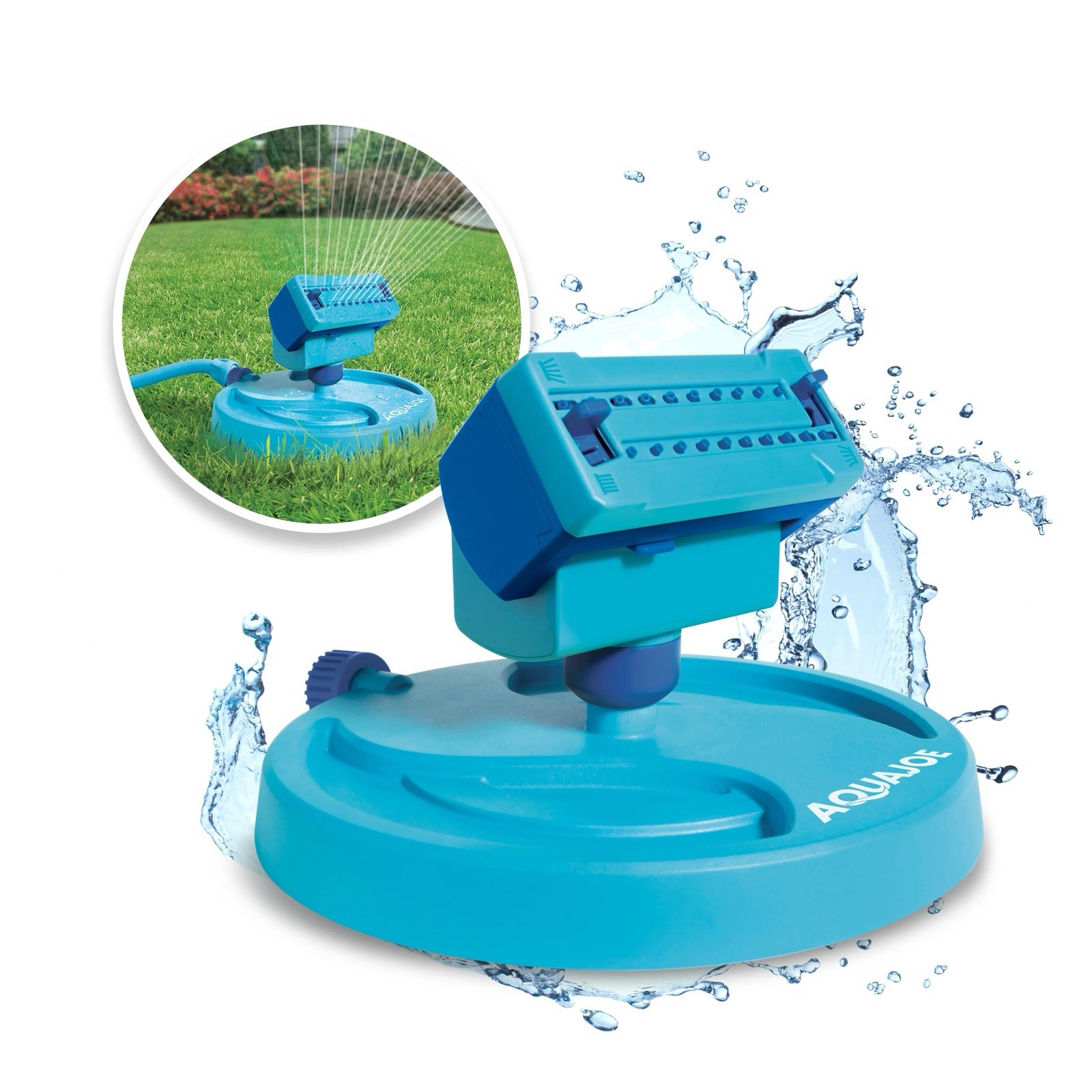 Aqua Joe AJ-OSPR20 Mini Gear-Driven Oscillating Sprinkler on Sled Base, NEW