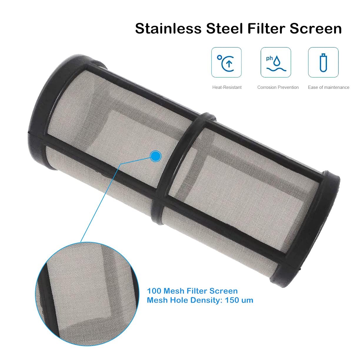 3/4″ Female NPT in-Line Strainer, Garden Hose Sediment Filter, with 100 Mesh …