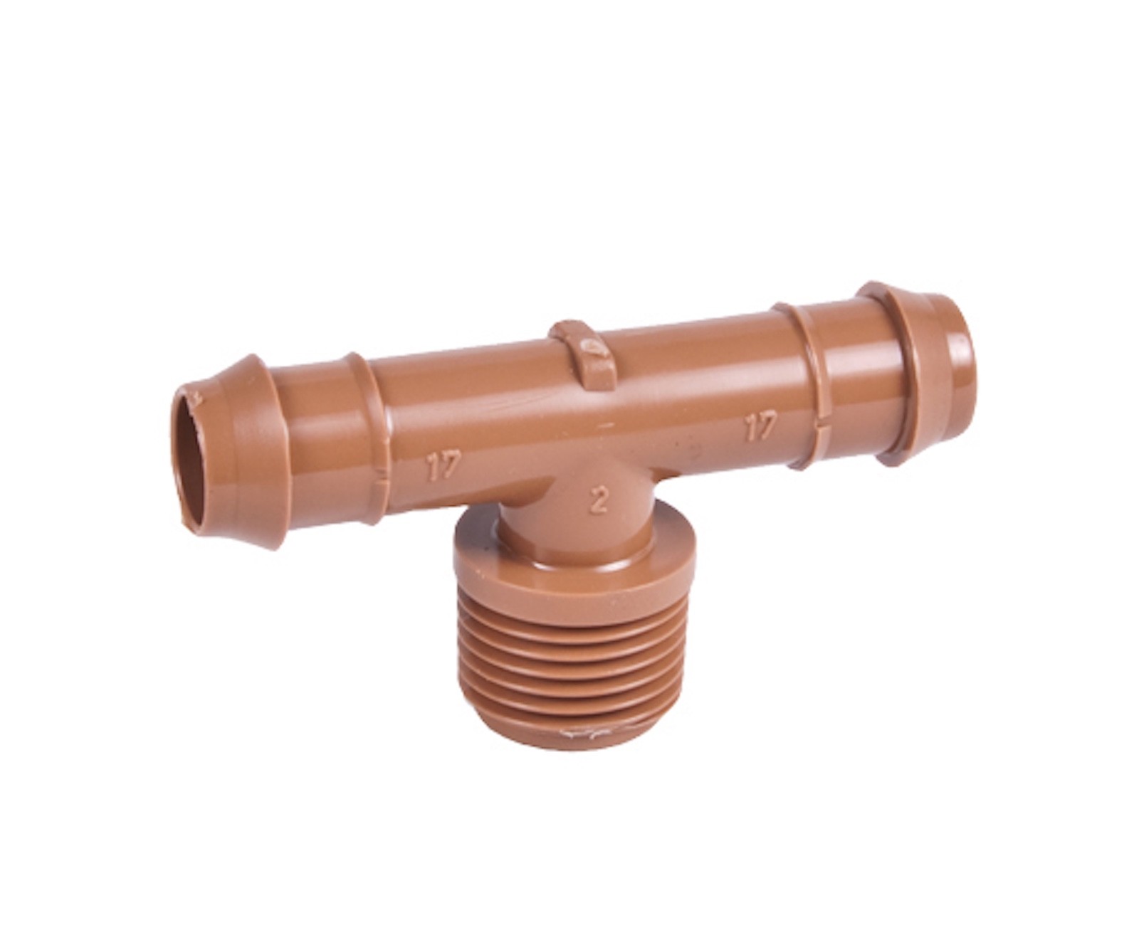 20-PACK 1/2″ Barb Drip Tubing Adapter TEE Threaded Fitting 1/2″ Tee x 17mm .600