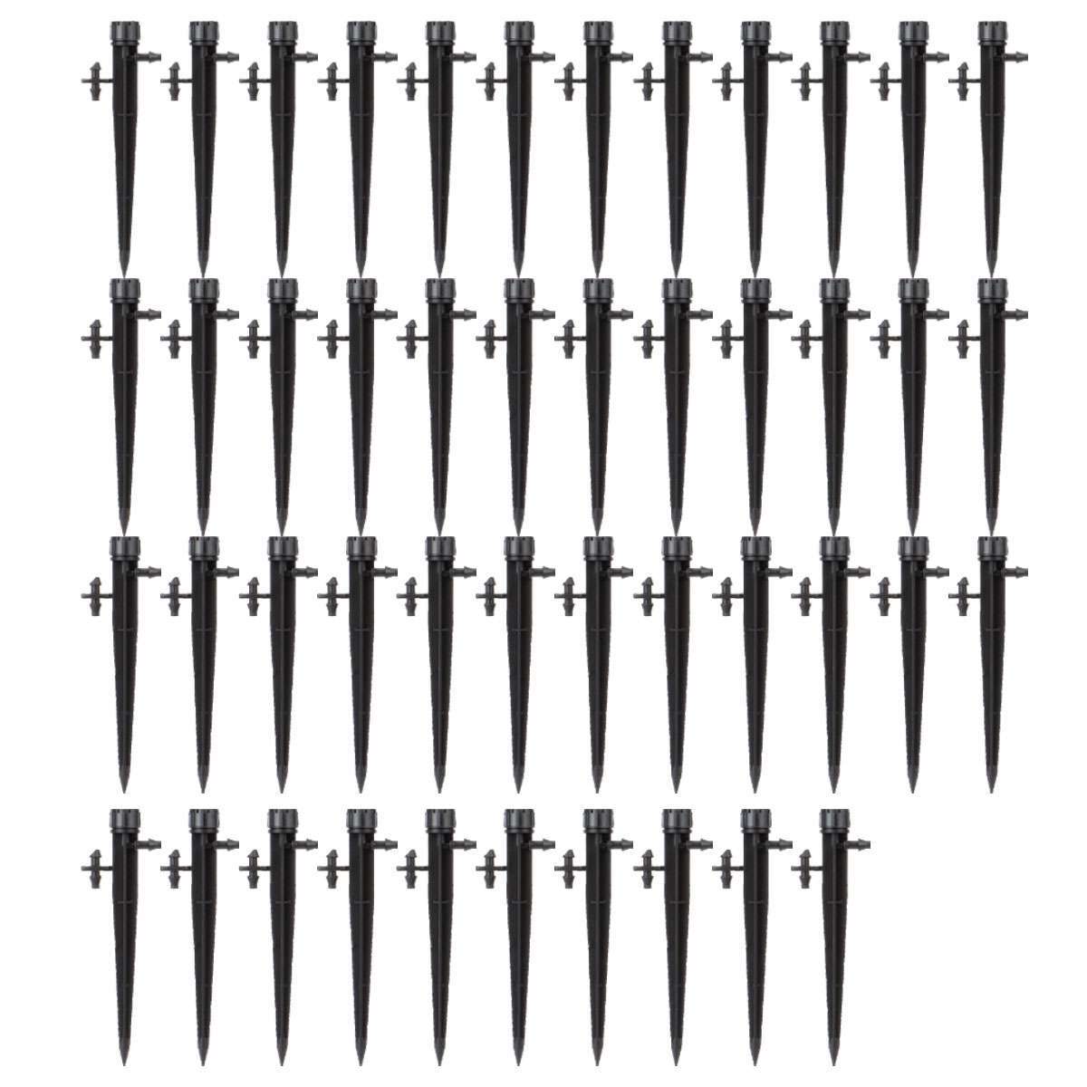 50 PCS Adjustable Water Flow Irrigation Drippers Stake 360° Emitter Drip System
