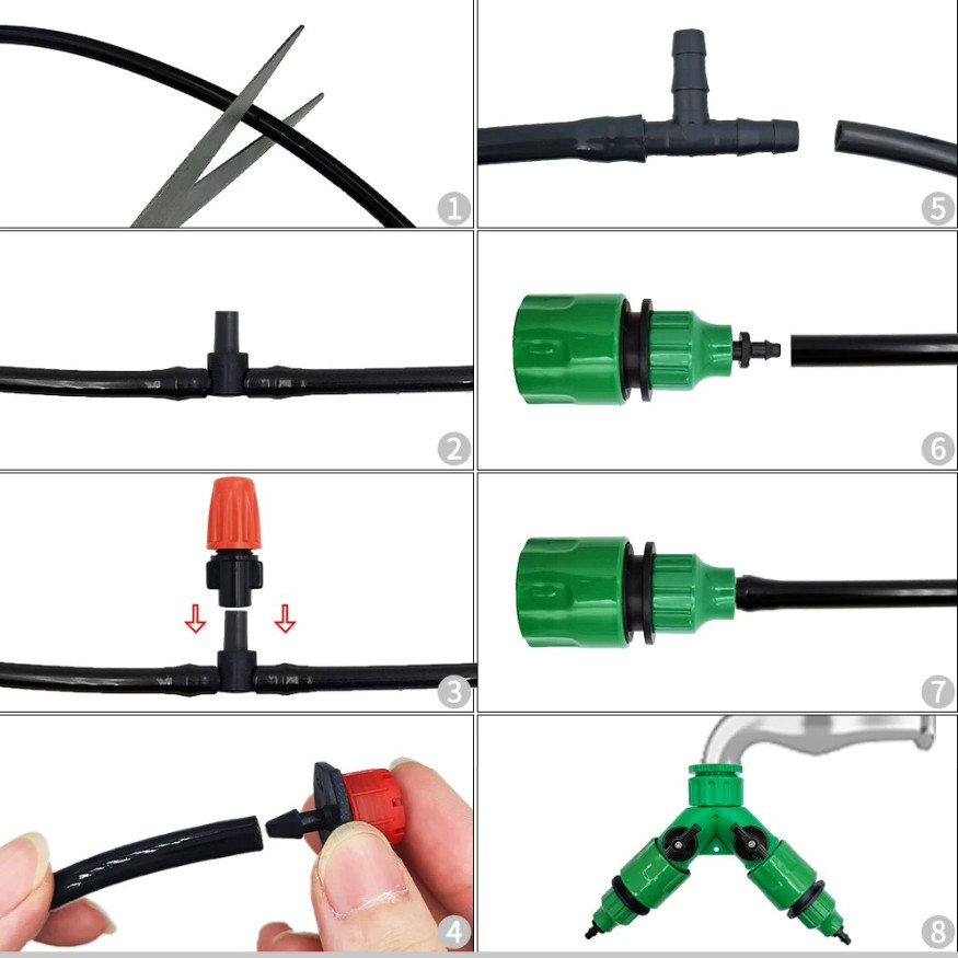 1 SET Automatic Garden Drip Irrigation Hose Kit Adjustable Watering System – NEW