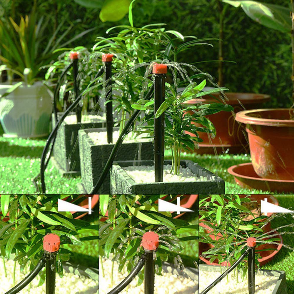 50PCS Adjustable Drip Irrigation Emitters 360° Garden Water Drippers