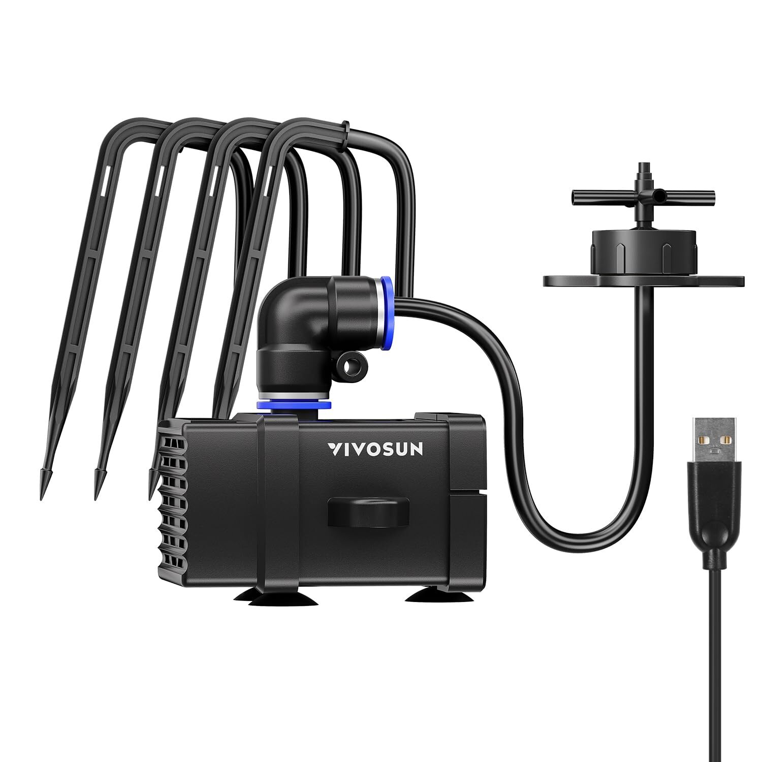 VIVOSUN Drip Irrigation Kit w/ Pump & 4 Drip Emitters for VGrow Smart Grow Box