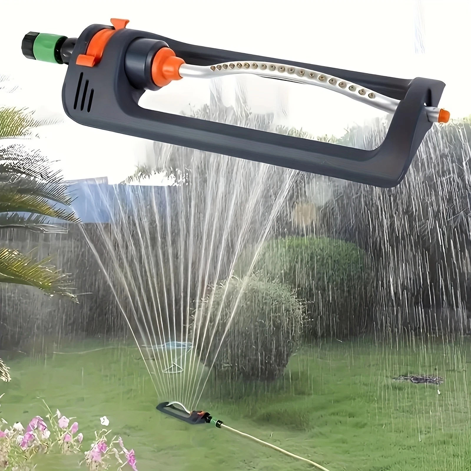 19-Hole Adjustable Garden Sprinkler – Automatic Irrigation for Lawns