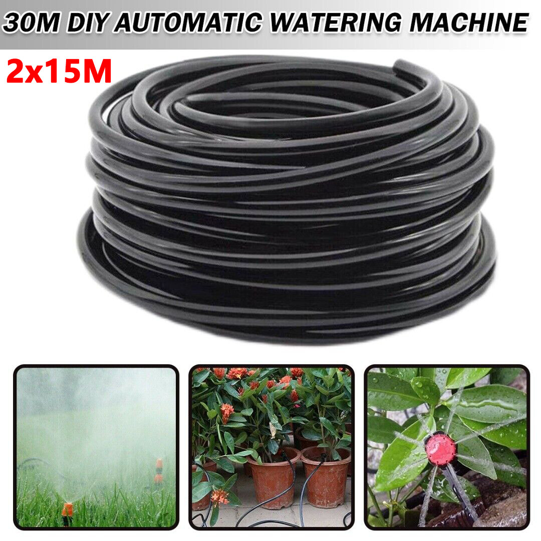 100ft Drip Irrigation System Garden Plant Self Watering Hose Micro Sprinkler Kit