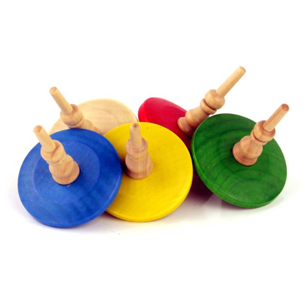 Aero-Motion TOP100 Assorted Color Wood Spin Top for Age 1 + Year (Pack of 72)