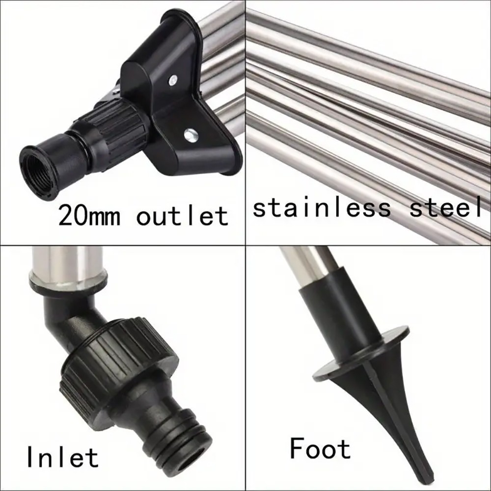 Impact Sprinkler on Tripod Base Large Area Water Sprinkler for Lawn Yard Garden