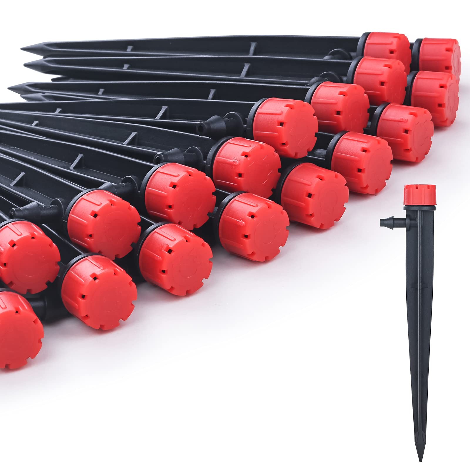 La Farah 100pcs Drip Irrigation Emitters for 1/4″ Emitters, red